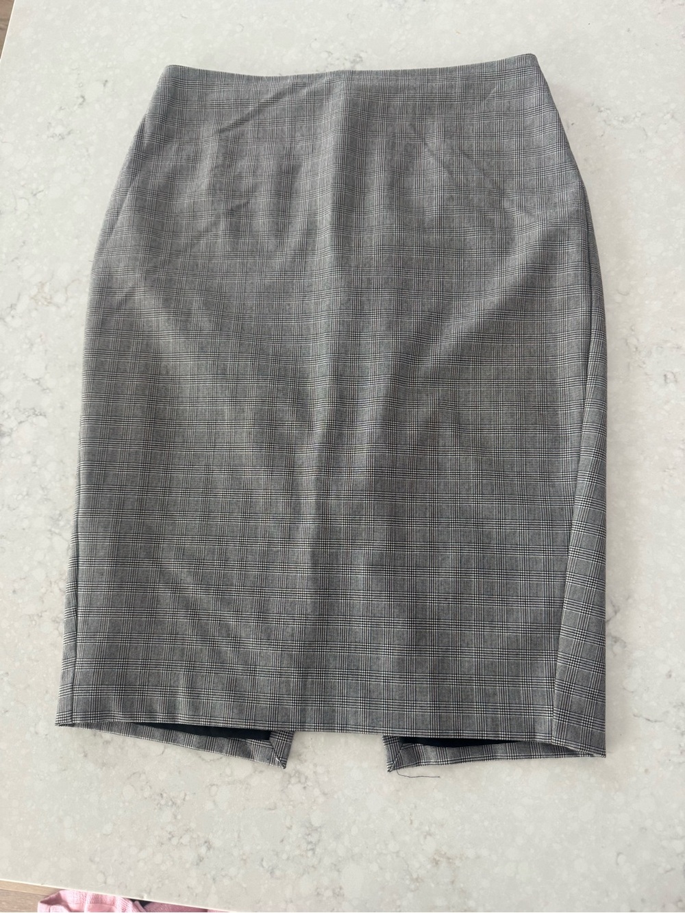 Express Gray Plaid Pencil Skirt